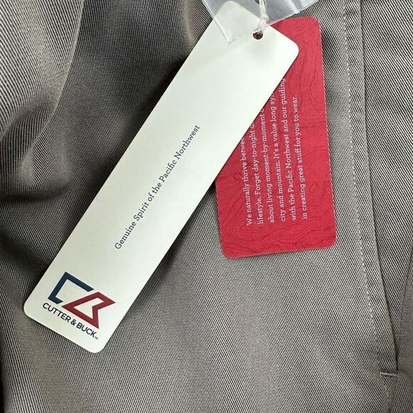 Cutter & Buck Men's Size 42x34 Golf Pants Neutral Oyster Taupe Pleat Front New - Picture 11 of 16